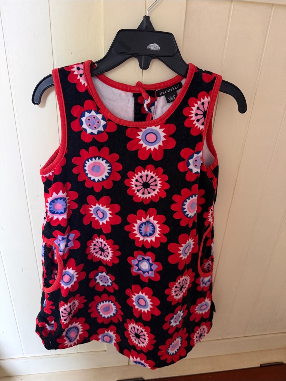 Little Girls Marimekko Velvet Floral Dress 4Y